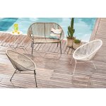 Banc de jardin acapulco beige naturel empilable hyba - l'unit�