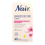 Bandes de cire corps peau sensible fleur de cerisier et huile de riz nair - la boite de 40