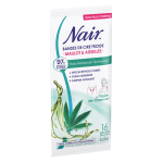 Bandes de cire froide corps peau sensible huile de chanvre nair - le paquet de 16 bandes de cire