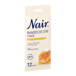 Bandes de cire froide visage peau sensible longue dure aux extraits de lait et miel nair - le sachet ...