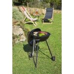 Barbecue � charbon de bois kettle rond 43cm sur roues cadix hyba