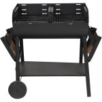 Barbecue � charbon de bois sur chariot 2 grilles s50 hyba - l'unit�