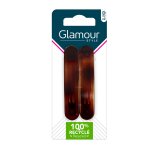 Barrette � cheveux marron recycl�es glamour style - les 2 barrettes