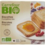 Biscottes compltes bio carrefour bio - les 2 sachets de 18 - 300g