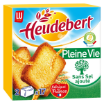 Biscottes sans sel heudebert lu - la bote de 34 tranches - 300 g