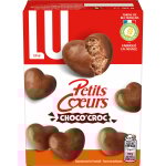 Biscuits enrobs de chocolat au lait choco'croc petits c?urs lu - la bote de 90 g
