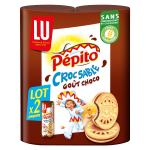 Biscuits fourr�s au chocolat croc sabl� pepito lu - les 2 paquets de 294 g