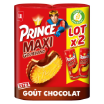 Biscuits fourrs au chocolat maxi gourmand prince lu - les 2 paquets de 250 g