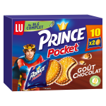 Biscuits fourrs au chocolat pocket prince lu - la bote de 10 sachets - 400 g