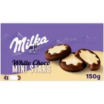 Biscuits fourrs au lait et napps au chocolat blanc mini stars milka - la bote de 4 sachets - 150 g ...