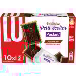 Biscuits petit beurre napps au chocolat noir pocket petit ecolier lu - la bote de 10 sachets - 250 ...