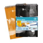 Blocs - st�no 14. 8x21cm - 180 pages blanches - reliure int�grale carrefour - le lot de 2