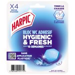 Bloc wc adhesif hyginic & fresh - parfum brise marine harpic - le paquet de 4 blocs
