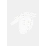 Body bb blanc coton bio 3 mois tex baby - le lot de 2 bodies