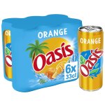 Boisson aux fruits orange oasis - le pack de 6 canettes de 33cl