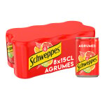Soda aux agrumes schweppes - le pack de 8 canettes de 15cl