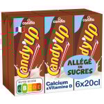 Boisson lacte chocolat allg en sucres candy'up candia - le pack de 6 briques de 20cl