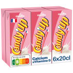 Boisson lact�e fraise candy'up candia - le pack de 6 briques de 20cl