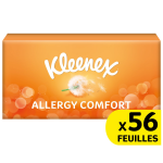 Mouchoirs doux et hypoallergenique fsc kleenex - la bote de 56 mouchoirs