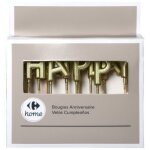 Bougie anniversaire  pic happy birthday gold carrefour home - l'unit