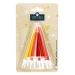 Bougie d'anniversaire rouge / orange / jaune / blanc x20 ambiances devineau - le lot de 20 bougies