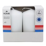 Bougie cylindre blanc 48cm - le lot 2 - le lot de 2 bougies