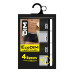 Boxer ecodim gris et noir dim - le lot de 4 boxers