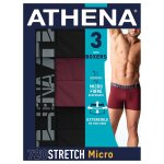 Boxer homme bordeaux / noir t3 athena - le lot de 3