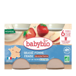 Brassé pomme de nouvelle aquitaine fraise babybio - les 2 pots Brassé pomme de nouvelle aquitaine fraise babybio - les 2 pots
