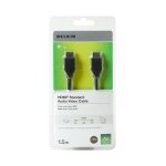 Câble audio / vidéo hdmi standard f3y017bt1. 5mblk - noir belkin - le câble Câble audio / vidéo hdmi standard f3y017bt1. 5mblk - noir belkin - le câble