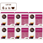 Caf capsules espresso intensit 5 compatible dolce gusto nescafe - le lot de 6 boites de 16 capsules ...