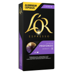 Caf capsules lungo profondo intensit 8 compatibles nespresso l'or - la boite de 10 capsules