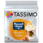 Caf au lait dosettes caramel maxwell house compatible tassimo tassimo - le paquet de 8 dosettes