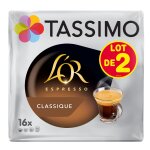 Caf dosettes espresso compatible tassimo tassimo - les 2 boites de 16 dosettes