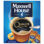 Caf soluble dcafin maxwell house - la bote de 25 sticks