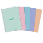 Cahier microperfore pastel - 16 x 22 cm - 160 pages - petits carreaux rhodia - le cahier en coloris ...
