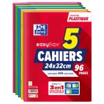 Cahier easybook - 24 x 32cm - 96 pages - grands carreaux oxford - le lot de 5 cahiers Cahier easybook - 24 x 32cm - 96 pages - grands carreaux oxford - le lot de 5 cahiers