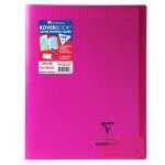 Cahier koverbook - polypro avec rabat - 24 x 32 cm - 96 pages - grands carreaux clairefontaine - le cahier ...