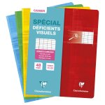 Cahier piqure sp�cial d�ficients visuels 17x22cm 48 pages grands carreaux assorti clairefontaine - le ...