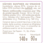 Cpres surfines au vinaigre florelli - le bocal de 140g