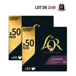 Capsules de caf espresso supremo n10 compatibles nespresso l'or espresso - les 2 boites de 50 capsules ...