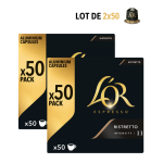 Capsules de café ristretto n°11 compatibles nespresso l'or espresso - les 2 boites de 50 capsules Capsules de café ristretto n°11 compatibles nespresso l'or espresso - les 2 boites de 50 capsules