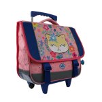 Cartable  roulettes 38 cm rose carrefour - le cartable  roulettes