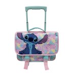Cartable  roulettes 38 cm rose disney - le cartable  roulettes