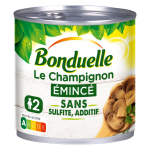 Champignons mincs sans sulfite et sans additif bonduelle - la bote de 230g