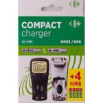 Chargeur compact hr6 / hr03 + 4 piles hr6 carrefour - le lot de 1 chargeur + 4 piles