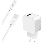 Chargeur fastcharge + cble usb a / usb c blanc bigben