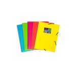 Chemise  lastique 3 rabats 24 cm x 32 cm - en polypro opaque fluo clairefontaine - la chemise  lastique ...