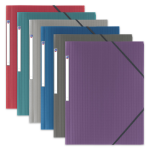 Chemise  lastiques 3 rabats crossline - 21 x 29, 7 cm - en polypro oxford - la chemise en coloris alatoire ...