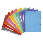 Chemise � �lastiques 3 rabats lustr�e - 24 x 32 cm - en carton exacompta - la chemise en coloris al�atoire ...